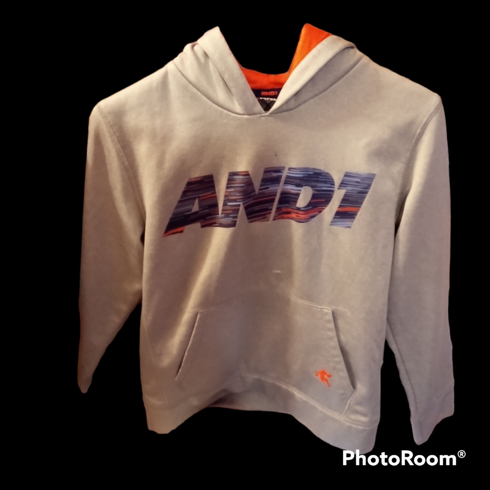 Unisex AND1 hoodie youth size lg 10/12 grey